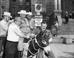 Members of North Fort Worth Lions Club gave former Precinct 4 Commissioner Hap Hovencamp a surprise donkey ride