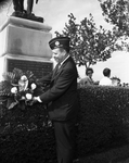 Senator Yarborough lays wreath on Doughboy Monument