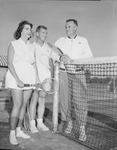 Shoot for Tennis Title left - right Virginia Hobbs, Jay McGregor and Beverley Thompson