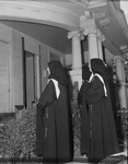 Carmel of the Most Holy Trinity..left-right Mother Teresa, Sister Mary Magadalene and Mother Catherine Thomas looking at new quarters for nuns