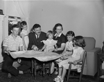 Rev. Finlay Graham and wife with children left-right Jimmie, 13, Rose Mary, 6, Shiela, 2, Catherine, 7, and Bertha, 4, missionaries for Southern Baptist