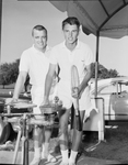 River Crest Invitational tennis tournament - Edwin Ryan, left, and Willie Wolff getting drink