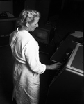 Mrs. Helen Wood with X-ray generator