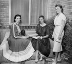 Departing for New England are: Dorothy Perkins of Eastland, Doris Welborn and Susan Beyette