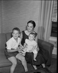 Mrs. Daniel Shimshoni, with her son Jonathon, and daughter, Michal