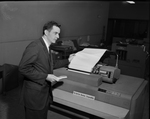 To speed Election Returns. T. P. Tracy with IBM tabulator