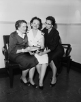 Mrs. S. A. Barnes, Mrs. Ernest Lawrence, and Mrs. Chester Crow Plan a 'Promotional Coffee' for Members of the United Church Women