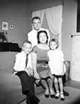 Mrs. Herman A. Wood Pictured with Her Children Richard, David, and Roseanne