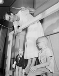 Mrs. Marian Sowden, With Son Christopher, Tries Out New Puppet Theater