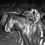 Leta Fay Jinkens and Linday Kay Jinkens Pose on Two of the Jinkens Ranch Top Quarter Horses