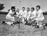 Poly linemen. Coach Jack Whitley, Mike Bunt, Pruitt Benson, Frank Shannon, Jerry Earnhart and Josh Levings