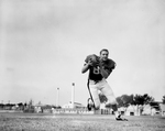 Gerald Seemann, Texas Tech end, posed action
