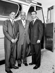 Texas Tech Raiders. Jerry Bell, Coach DeWitt Weaver and Floyd Dellinger before game with A&M