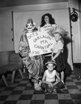 Mmes. C. J. Franks, and J. N. Phillips clowns with Rhonda Jennings, daughter Ross Jennings and Michael McDonald, son of F. G. McDonald