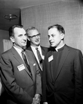 Serra International convention. Louis Bull, Dr. John H. Thiel, Galveston and Msgr. Roy Rihn, San Antonio at convention
