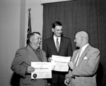 Left to right J. G. Harcrow, Harcrow Sand and Gravel, Fred O'Neal and Major General Melvin J. Maas at luncheon