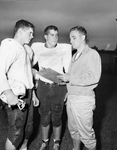 Birdville football players. Waco Reynolds and Dan Jeffries with Coach Joe Bill Fox