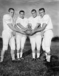 Texas Christian University (TCU) Second String backs. Merline Priddy, Billy Gault, Larry Dawson and Harry Moreland by Al Panzera
