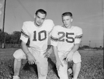 Weatherford High School football players. Ed Smith and E. D. Rains, posed