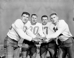 Air Force Academy Football posed. Falcons' best. Steve Galies, Bob Bricke, Mike Quinlan and Rich Mayo by Al Panzera