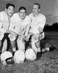 Amon Carter Riverside football posed. Jimy Russell, Robert Spelling and Billy Joe Witcher