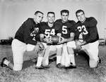 Texas Christian University (TCU) Football posed. Jack Spikes, Dale Walker, Don Floyd and Marvin Lasater