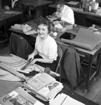 Patsy Kennedy Makes a Hooked Rug in an Art Course at Carter Riverside High School