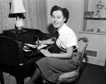 Miss Audry Owings at desk