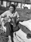 Mrs. Florine Jones with dog and horse