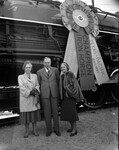 Dedication ceremonies for "Will Rogers" retired steam locomotive to be permanently displayed on Southwestern Exposition & Fat Stock Show Grounds