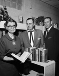 Mrs. John Whitmire, C. C. Makarwich, and Mayor Bob Blevins before the River Oaks Library dedicated