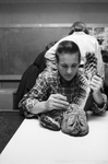 Natural History Club, Children's Museum. Glen Patterson with barred owl