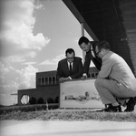 At Art Center with Architects conception of proposed theater wing: Sam B. Cantey III, Raymond Taylor Entenmann, and Whitfield J. Collins