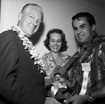 Mr. John Justin, Mrs. John Justin and Bert Thomas