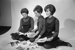 Miss Teenage Fort Worth contest; Julie Ivers, Miss Arlene Hartgraves and Barbara Cain by Tony Record