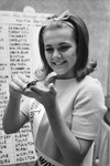 Pam French, with entry in Turtle Derby; Miss Teenage pageant by Jarrold Cabluck