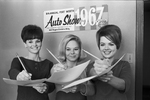 Miss Auto Show of 1967 contestants; Jan Rockwell, Susan Light and Cindy Bane