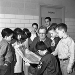 Mrs. Alliene Mullendore with students who have fathers in Vietnam
