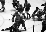 Ice hockey action; Fort Worth Wings vs. Dallas Black Hawks by John Van Beekum