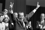 Richard Nixon in Dallas campaigning for George Bush and Paul Eggers by Jarrold Cabluck