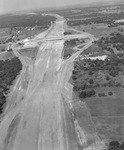An aerial of construction at I-20