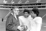 Lewisville High School football coach Bill Shipman with players by Ron Heflin