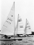 Three entries of sail boats in Arlington Yacht Club Regatta, Lake Arlington
