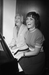 Actor Barnett Shaw and dancer Persis Forster at piano rehearsing Casa Manana's musical Cabaret
