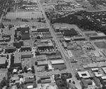 An airview of University of Texas at Arlington (U. T. A.) looking south
