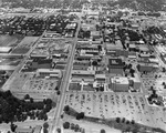 Aerial of U. T. A. campus looking north up Cooper Street by Ron Heflin