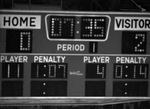 Ice Hockey scoreboard for game between Fort Worth Texans vs. Dallas Black Hawks