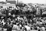 Bob Wills' Day, Turkey, Texas; crowd listening to musicians