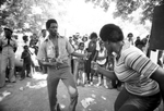 People dancing to music at Sycamore Park during Juneteenth festivities