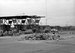 Dismantling toll booths at the closure of the Dallas-Fort Worth Turnpike